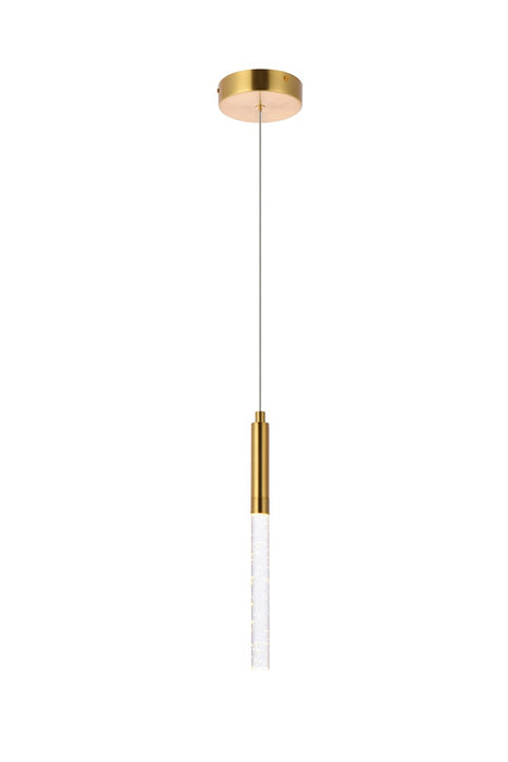 Ruelle 1-Light Pendant in Gold with Clear Royal Cut Crystal