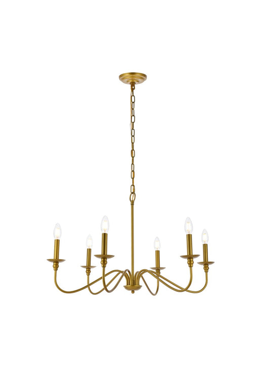 Rohan 6-Light Chandelier in Brass