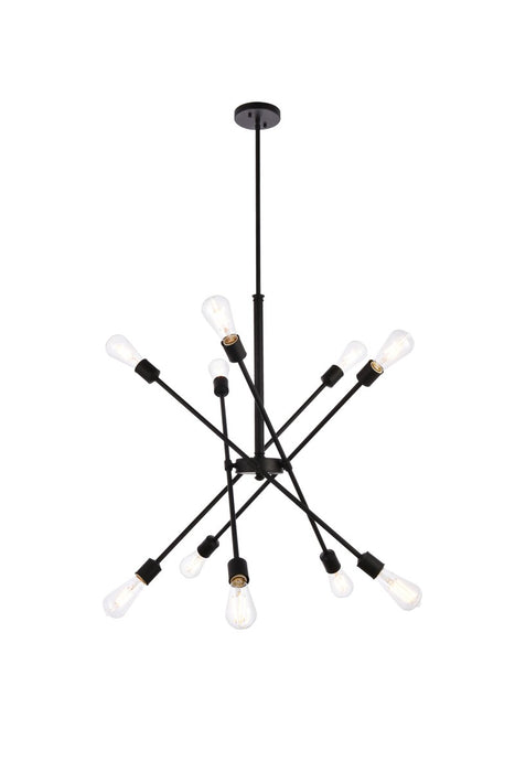 Axel 10-Light Pendant in Black