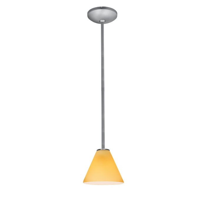 Martini 1-Light Pendant in Brushed Steel Finish