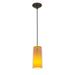Glass`n Glass Cylinder 1-Light Pendant in Oil Rubbed Bronze Finish