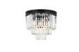 Sydney 9-Light Flush Mount in Matte Black with Clear Royal Cut Crystal