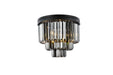 Sydney 9-Light Flush Mount in Matte Black with Silver Shade (Grey) Royal Cut Crystal