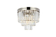 Sydney 9-Light Flush Mount in Polished Nickel with Clear Royal Cut Crystal