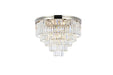 Sydney 17-Light Flush Mount in Polished Nickel with Clear Royal Cut Crystal