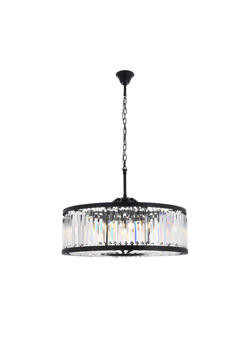 Chelsea 10-Light Chandelier in Matte Black with Clear Royal Cut Crystal