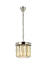 Sydney 3-Light Pendant in Polished Nickel with Golden Teak (Smoky) Royal Cut Crystal