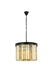 Sydney 6-Light Pendant in Matte Black with Golden Teak (Smoky) Royal Cut Crystal