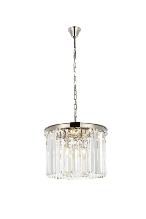 Sydney 6-Light Pendant in Polished Nickel with Clear Royal Cut Crystal