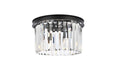 Sydney 3-Light Flush Mount in Matte Black with Clear Royal Cut Crystal