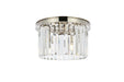 Sydney 3-Light Flush Mount in Polished Nickel with Clear Royal Cut Crystal