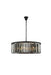 Sydney 10-Light Chandelier in Matte Black with Silver Shade (Grey) Royal Cut Crystal