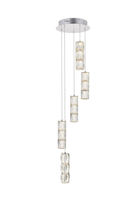 Polaris 5-Light Pendant in Chrome with Clear royal cut Crystal