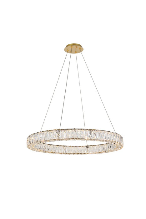 Monroe Chandelier in Gold with Clear Royal Cut Crystal