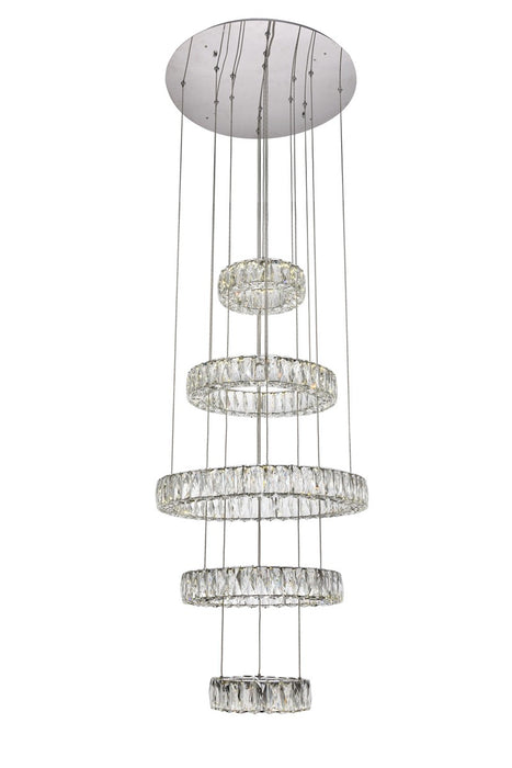 Monroe Chandelier in Chrome with Clear Royal Cut Crystal