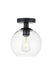 Baxter 1-Light Flush Mount in Black & Clear