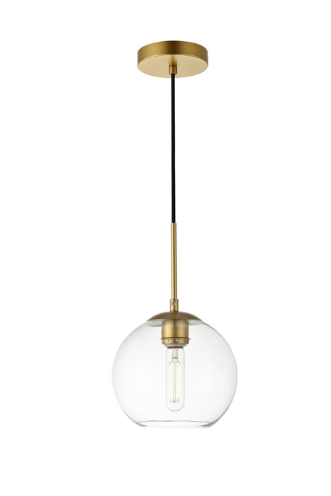 Baxter 1-Light Pendant in Brass & Clear