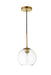 Baxter 1-Light Pendant in Brass & Clear