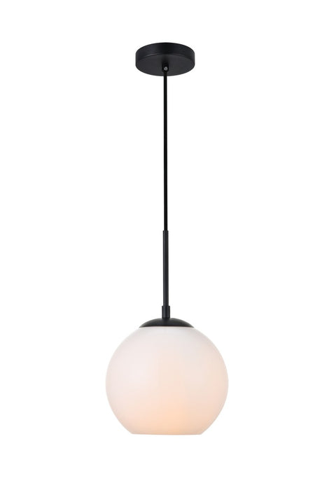 Baxter 1-Light Pendant in Black & Frosted White