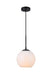 Baxter 1-Light Pendant in Black & Frosted White