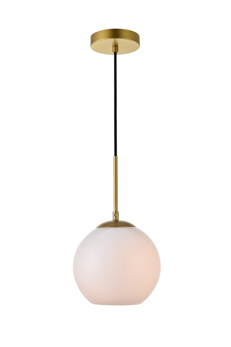 Baxter 1-Light Pendant in Brass & Frosted White