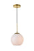 Baxter 1-Light Pendant in Brass & Frosted White