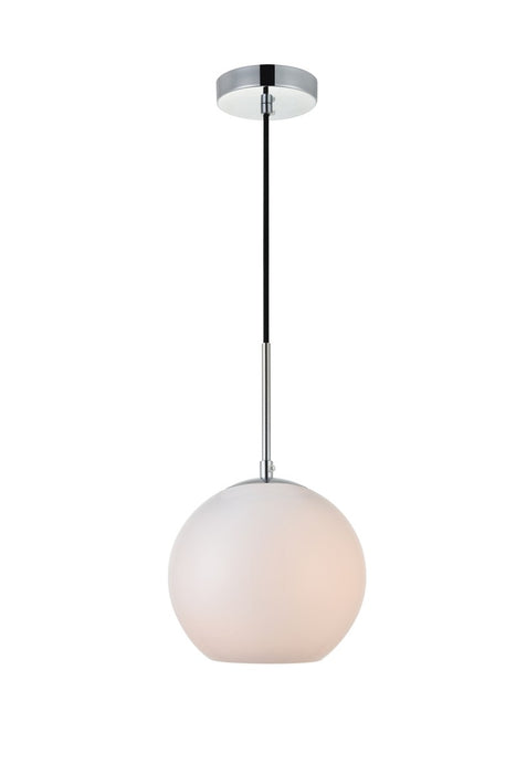 Baxter 1-Light Pendant in Chrome & Frosted White