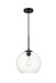 Baxter 1-Light Pendant in Black & Clear