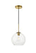 Baxter 1-Light Pendant in Brass & Clear