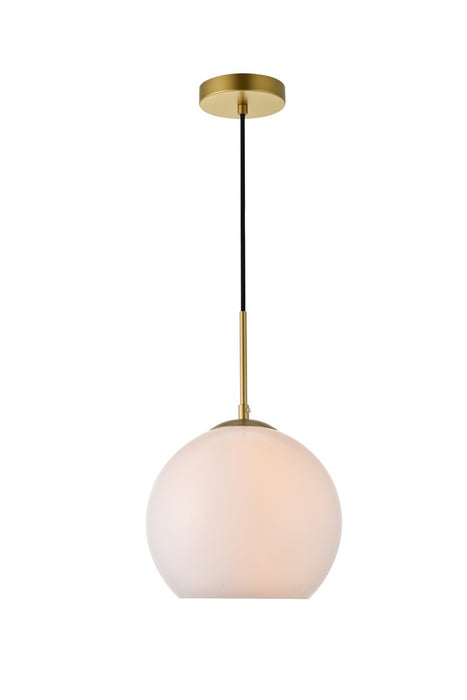 Baxter 1-Light Pendant in Brass & Frosted White