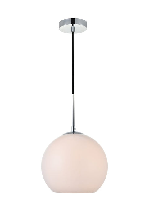 Baxter 1-Light Pendant in Chrome & Frosted White