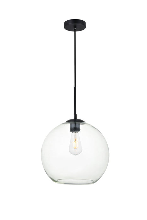 Baxter 1-Light Pendant in Black & Clear