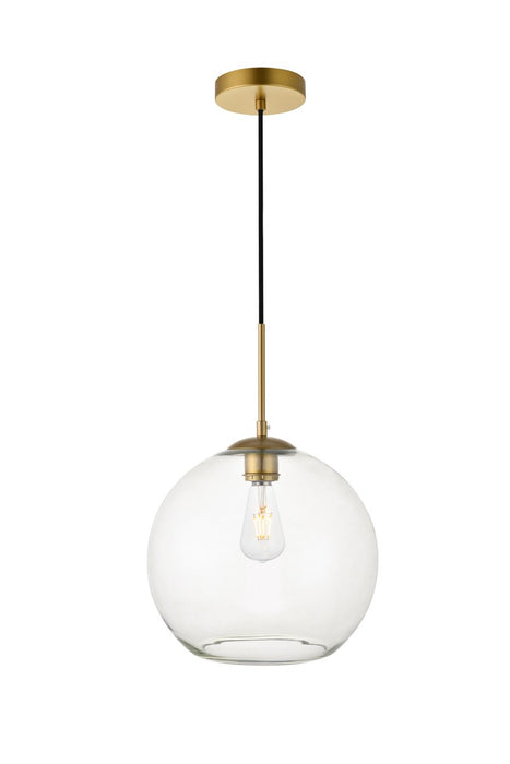 Baxter 1-Light Pendant in Brass & Clear