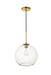 Baxter 1-Light Pendant in Brass & Clear