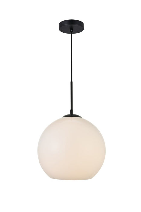 Baxter 1-Light Pendant in Black & Frosted White