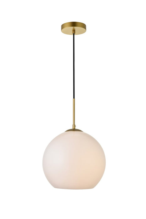 Baxter 1-Light Pendant in Brass & Frosted White