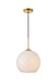 Baxter 1-Light Pendant in Brass & Frosted White