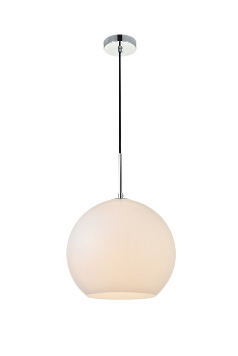 Baxter 1-Light Pendant in Chrome & Frosted White