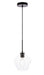 Gene 1-Light Pendant in Black & Clear Glass