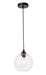 Cashel 1-Light Pendant in Black & Clear Glass