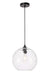 Gibson 1-Light Pendant in Black & Clear Glass