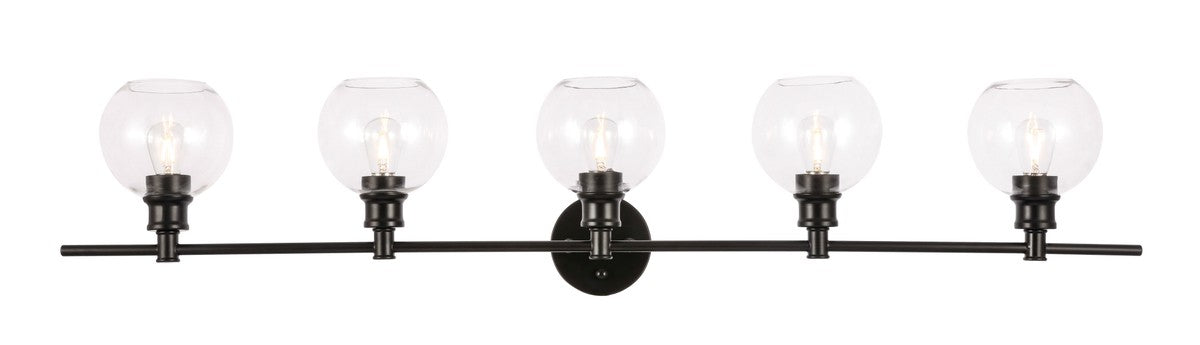 Collier 5-Light Wall Sconce in Black & Clear Glass