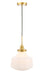 Lyle 1-Light Pendant in Brass & Frosted White Glass