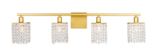 Phineas 4-Light Wall Sconce in Brass & Clear Crystals with Clear Royal Cut Crystal