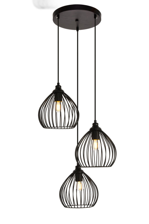 Sayer 3-Light Pendant in Black