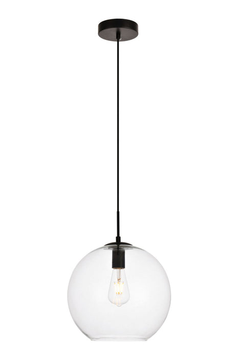 Placido 1-Light Pendant in Black & Clear