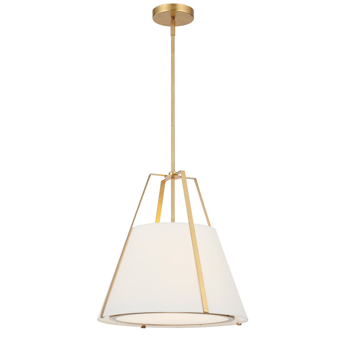 Fulton Three Light Pendant in Antique Gold