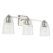 Laurent Three Light Vanity in Polished Nickel