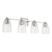 Laurent Four Light Vanity in Polished Nickel