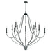 Bentley 12 Light Chandelier in Black Iron